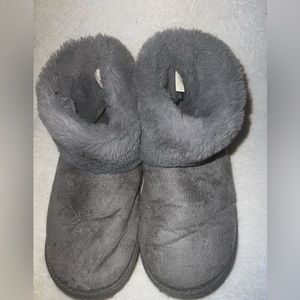 Grey Fur Ankle Booties